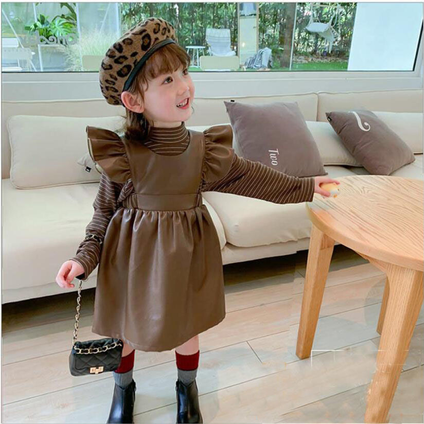 

Girl skirt suit autumn and winter 2020 new foreign qi children's suit skirt spring autumn girl bottoming shirt two-piece set, White