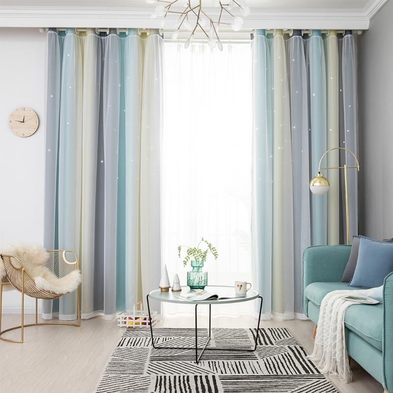 

6 Color Simple European Curtains For Living Room Curtain On Window Insulated Blackout Curtains For Girl Kids Bedroom Home Decor, Purple
