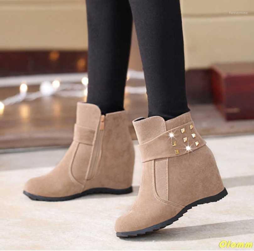 

Women Boots Snow Boot For Women Winter Shoes Increase within 6cm Winter Boots Ankle Warm Plush Insole Shoes Woman Botas Muje1, Black