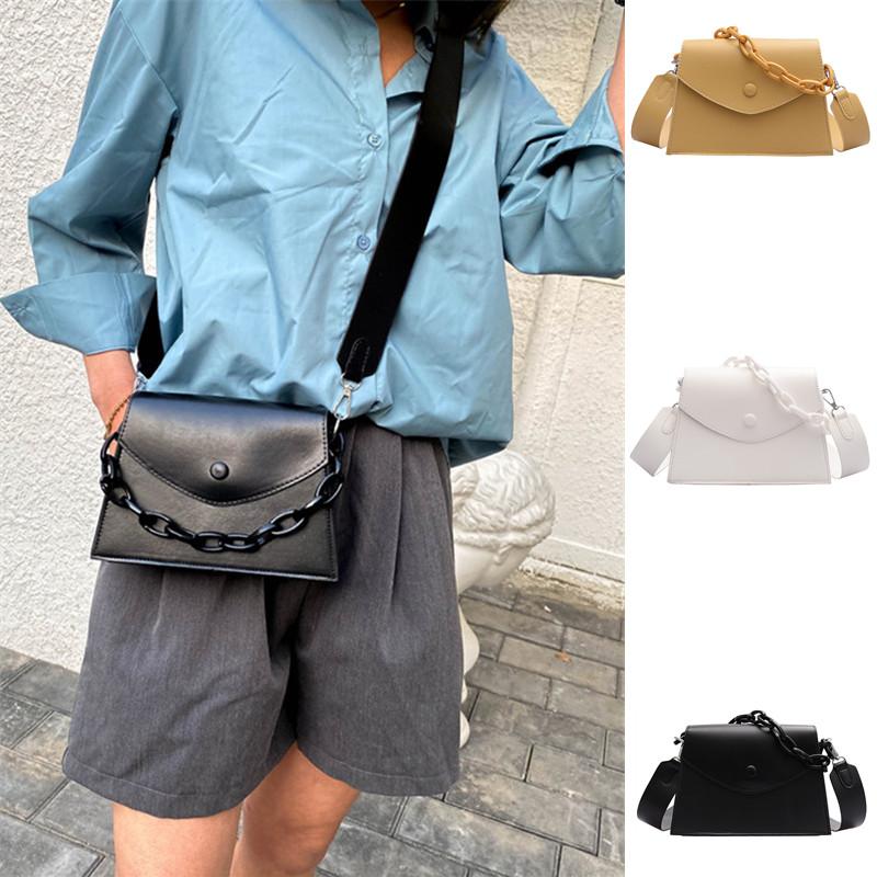 

Women's Shoulder Bag 2021 New Korean Fashion Wide Shoulder Strap Messenger Bag Yellow Textured Female Solid Color Handbags