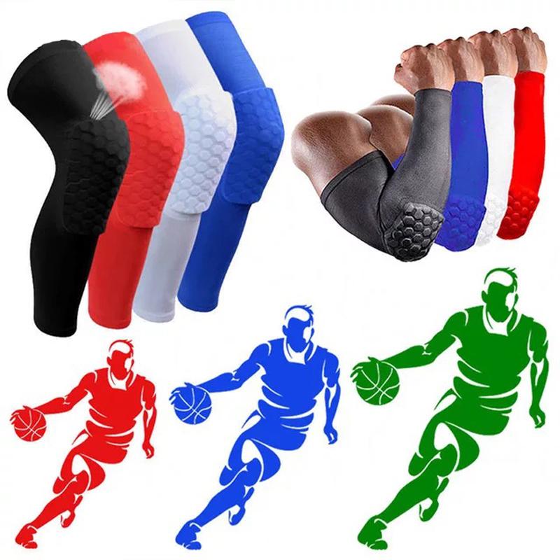 

1PCS Breathable Sports Football Basketball Knee Pads Honeycomb Knee Brace Leg Sleeve Calf Compression Support Protection, White