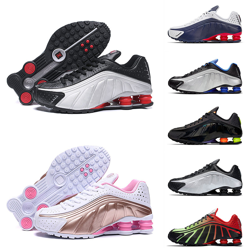 

New 2021 SHOX TL Cushion Running Shoes OG R4 301 Silver White Pink Mens Women Volt Triple Black Copper Grey Trainers Sneakers 36-46, 29 36-40 white pink