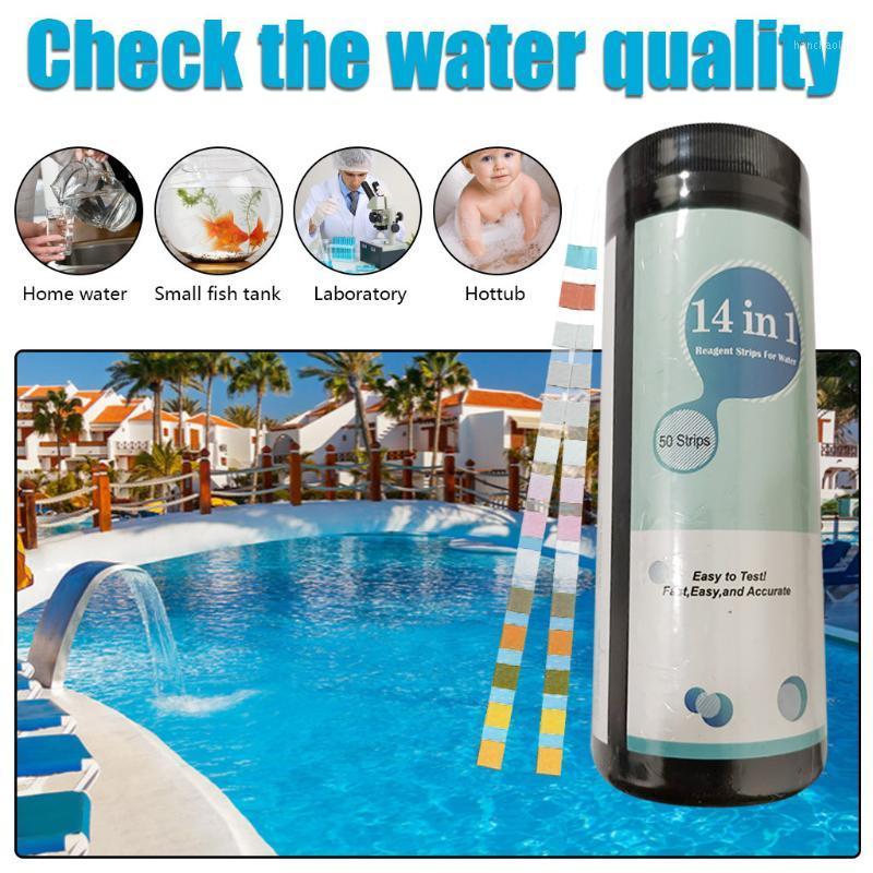 

Tub Water Quality Swimming Pool Test Paper 3-In-1 Residual Chlorine PH Value Alkalinity Hardness Test 50 Strips/ Bottle #D1
