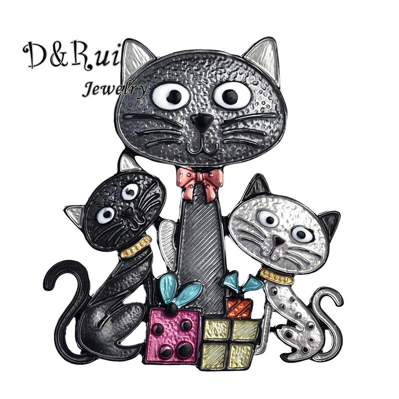 

Pins, Brooches Trendy 2022 Cute Cat Family Pins Creative Christmas Gifts Unique Design Ename Animal Brooch Pin For Women Kids Girls