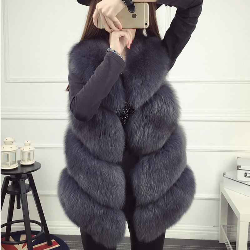 

2020 new winter fur vest long fashion vest Slim fur casual jacket female, White