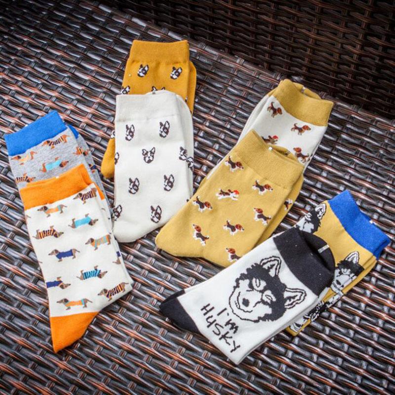 

2 Pairs/Lot Funny Animal Unisex Socks Cute Hunting Beagles Dachshund Husky Socks Summer Autumn Women Men In Tube
