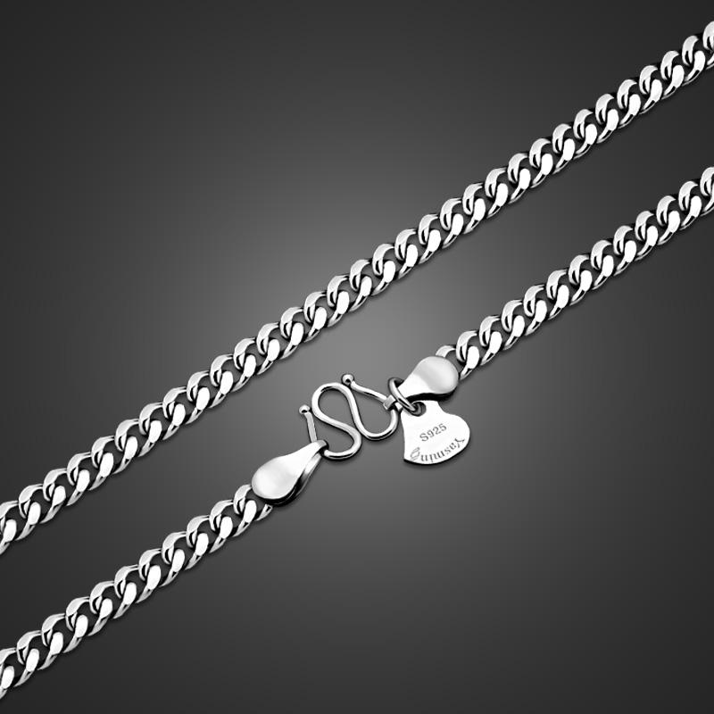 

Fashion Men's Silver Necklace Pure 925 Silver Necklace Whip Design Solid Jewelry 46-71cm Size Handsome Men's