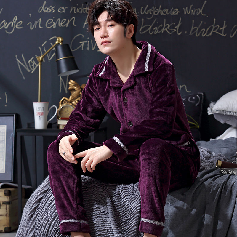

Pajamas Winter Velvet Lanqiu Chunqiu Home Service single-storey autumn and winter cardigan thin tidal winter set