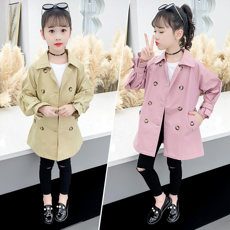 

Casual Solid Baby Girls Windbreakers Autumn England Style Comfort Kids Long Jackets Fashion Shawl Baby Girls Clothes Vestidos, Kkm-6009tc-pink