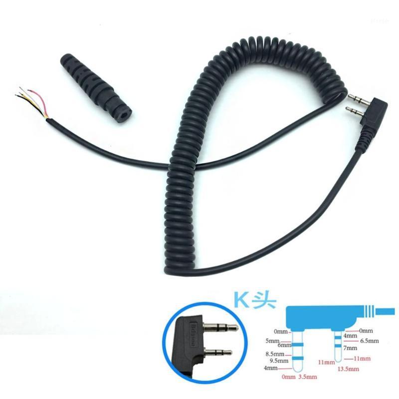 

2PCS DIY 2 pin 4 Wire Speaker Mic Cable Spring Line for Baofeng UV5R TK370 Linton YTY1