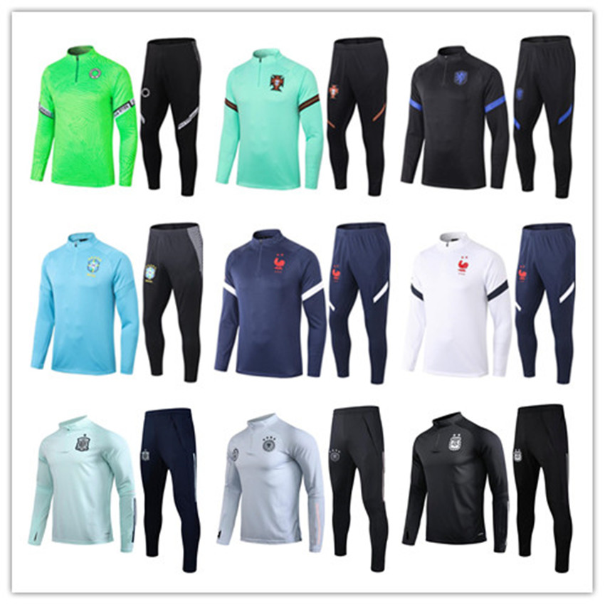 

20 21 men tracksuit France national team soccer training suit Survetement 2020 2021 Spain Argentina Wales football jacket Jogging chandal, 17