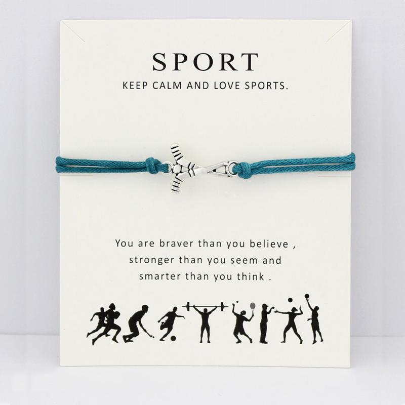 

Field Hockey Charm Card Bracelets Volleyball Baseball Softball Basketball Soccer Tennis Sports Jewelry Women Boy Men Gift