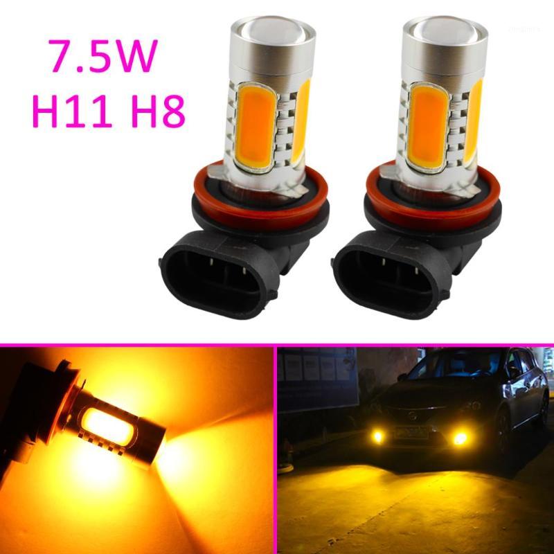 

2X Truck LED 7.5W H11 H8 Model For Car Parts Foglight Fog Day Running Light Lamp Projector Lens Yellow Amber Style Accessories1