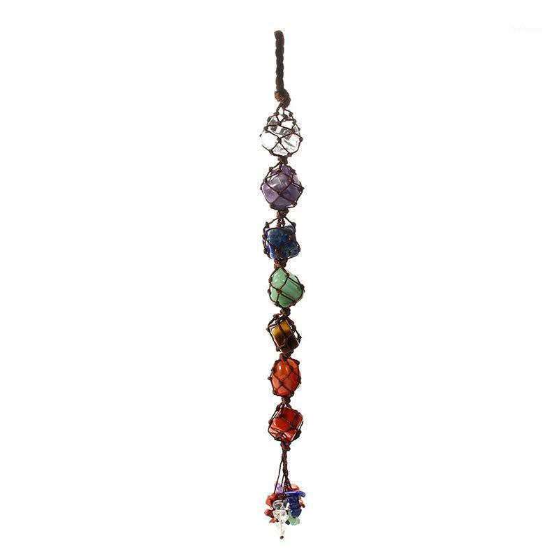 

Seven-color Chakra Natural Crystal Rough Car Pendant Crystal Ornament Natural Stone Ornaments Stone Large1
