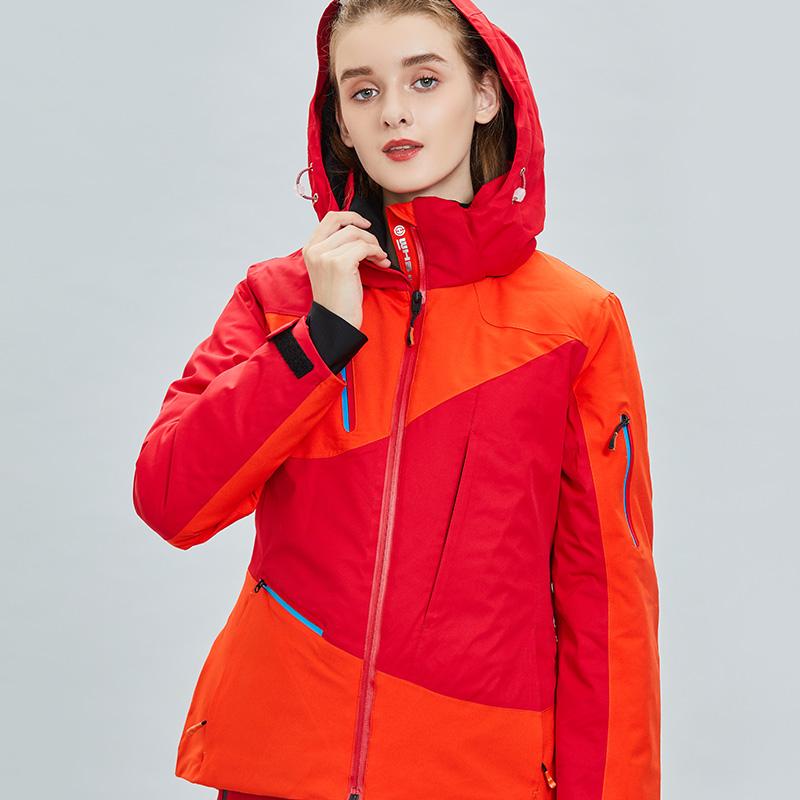 

Women's Fashionable Windproof Waterproof Outdoor Ski Jacket Cotton Sports New, Red