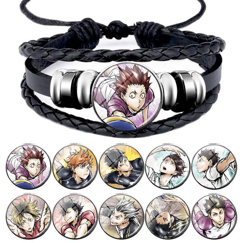 

Anime Figures Punk Leather Bracelet Bungou Stray Dogs Fashion Multilayer Woven Beaded Bracelets Bangles for Women Men