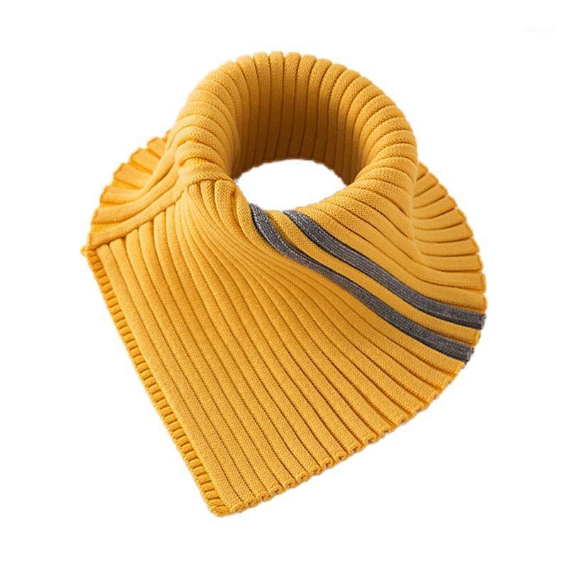 

Scarves Winter Turtleneck False Fake Collar Ribbed Knitted Striped Detachable Triangle Scarf Wrap Windproof Stretchy Neck Warmer1