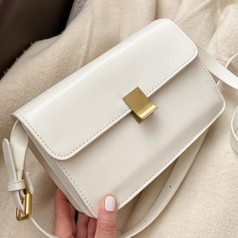 

Bags Solid Color Square Flap Crossbody Bags for Women 2021 New Pu Leather Women's Designer Handbag Travel Shoulder Messenger Bag, Black