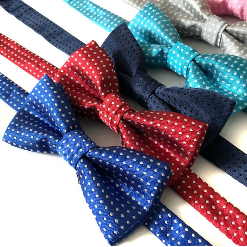 

Children's Bow Tie Boys' Fashion Accessory Baby Butterfly Dot Polyester Bowtie Pet Dog Idea Solid Decoration 5pcs/lot