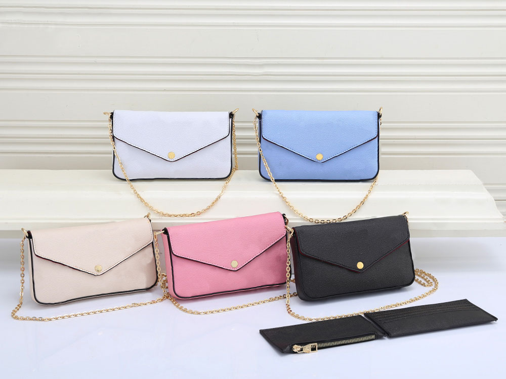 

Shoulder Bags Women's Leather Designer Handbags Flap Purse Lady Tote Coin Clutch Crossbody Messenger Multi Functional Accessories Clutch 3pcs/set Chain Wallet, Add freight