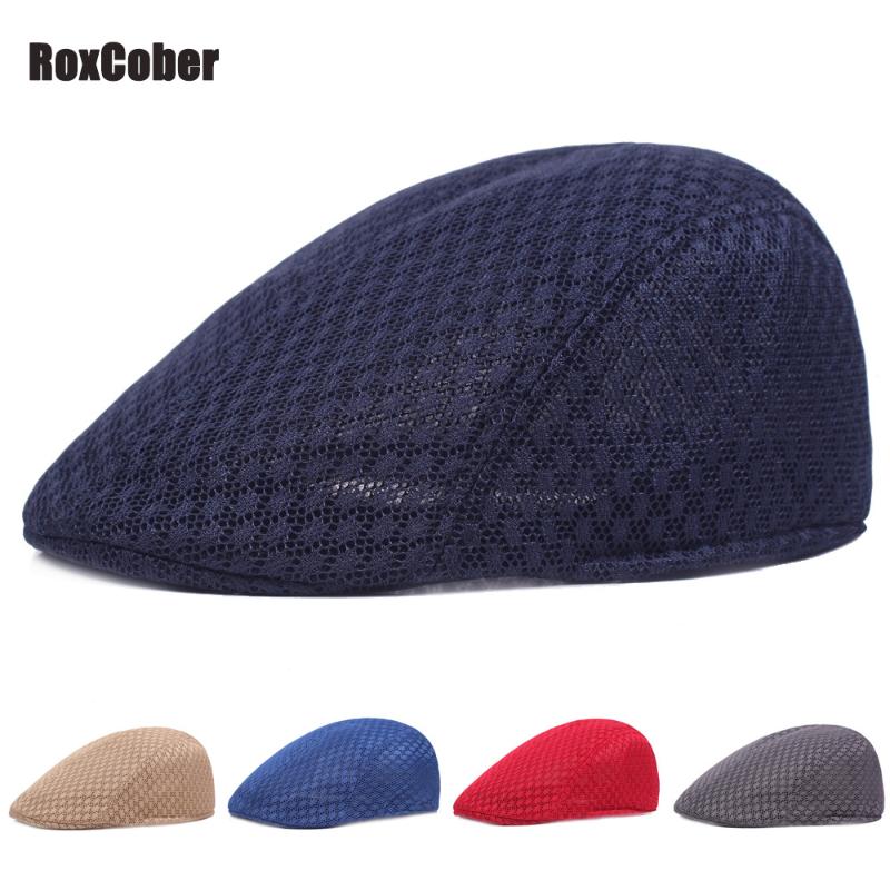 

RoxCober High Quality Solid Breathable Berets Cotton Blend Flat Cap for Men Women Classic Newsboy Caps Visor Beret Hat, White