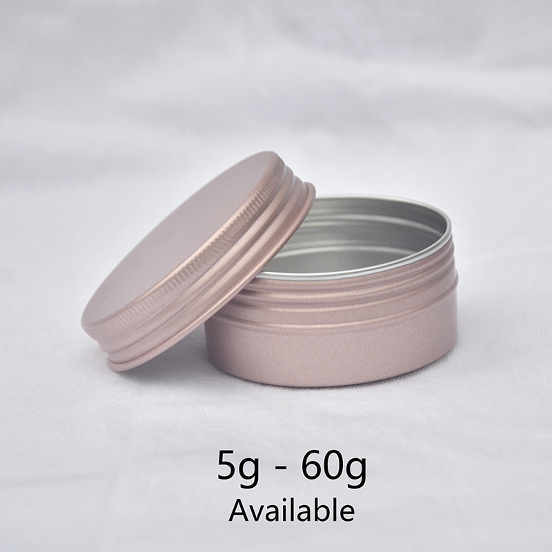 

5g 10g 20g 30g 50g 60g Empty Aluminum Jar Lip Balm Makeup Cream Lotion Packaging Rose Gold Refillable Containers Metal Bottle