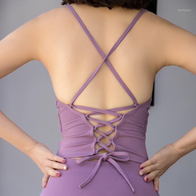 

Sexy Women Bearty Back Workout Shirt Lace-up Back Crop Top For Fitness Compression Sleeveless Yoga Shirt Gym Active Wear1, Black