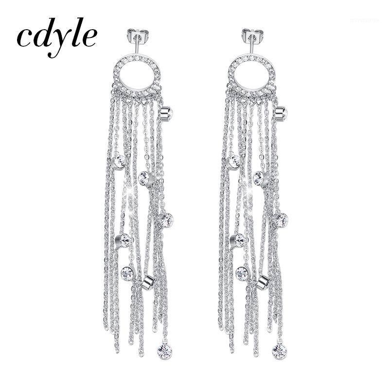 

Cdyle New Design Women's Drop Earrings Simple Dangling Chain Long Tassel Earrings with Cubic Zirconia Fashion Jewelry 20201