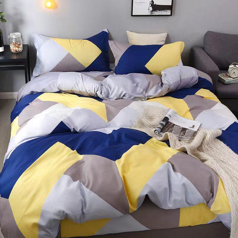 

Bedding Set For Boys And Girls Bedroom Bed Cover King Size Comfortable Queen Bedding 4pcs Plaid Bed Cover Set Cartoon, 14