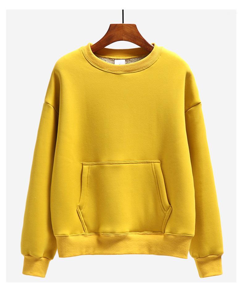 

Autumn and winter models plus velvet padded round neck sweater women large size lamb velvet jacket student pullover to keep warm1