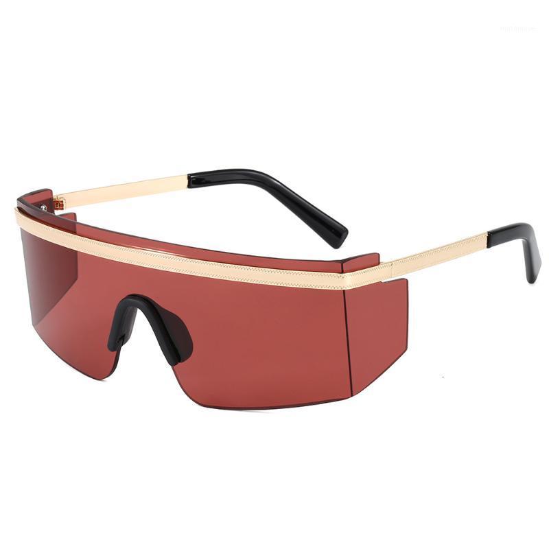 

New One Piece Sunglasses For Women Oversize Half Frame Eyewear Men Square Sun Glasses Goggle Shades Anti Wind UV4001