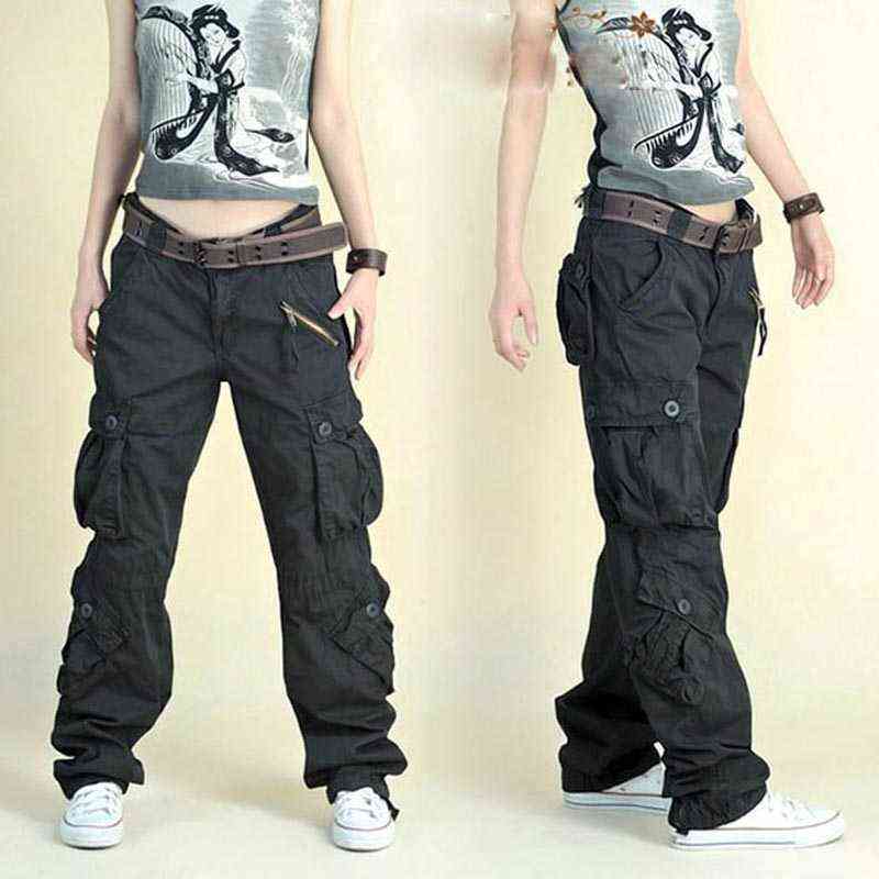

Women' Pant 2022 New Arrival Fashion Hip Hop Loose Jean Baggy Cargo for Women 220127, Red