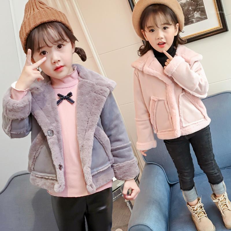 

2020 New Children's Clothing Coat Children's Cotton Clothes Girl's Winter Lambswool Jacket Toddler Winter Clothes Kids Jacket1, Gray