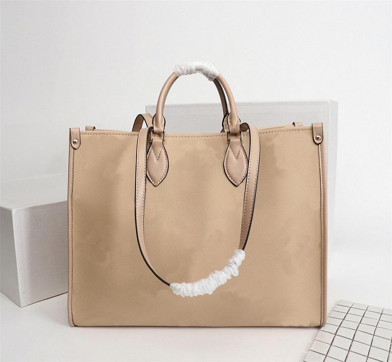 Ladies luxury designer bag men and women large shopping bag 41 cm hit color beach bag leather portable messenger wallet M44571 size 41x