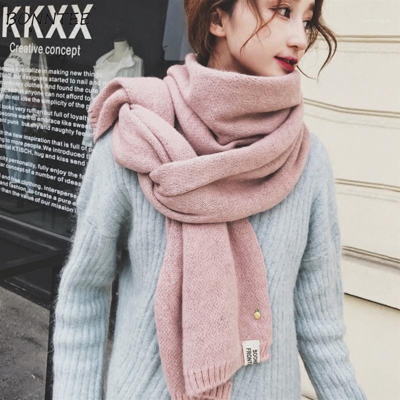 

Scarves Women Lovely Solid Knitting Long Scarf All-match Student Korean Elegant Soft Womens Scarfs Ladies Trendy Thicker Warm1
