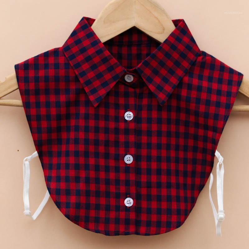 

Embroidered Star Necktie Vest Blousecollar tartan necklace blouse shirt fake vest double - layered removable faslse collar1