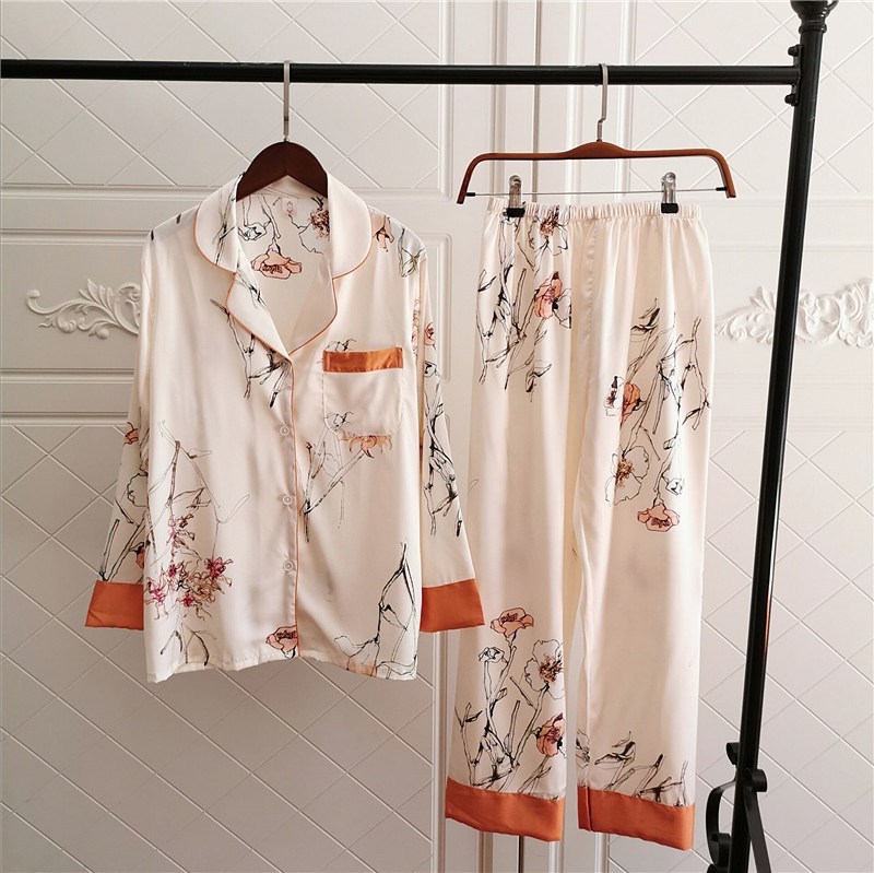 

Satins New Floral Silky Female Define Chorea Elegance Fashion Long Sleeve Pyjamas 7duj, Girls b.