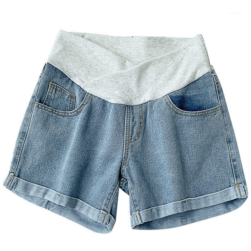 

2020 Pregnant Women's Shorts Summer Wear Low-waisted Denim Shorts Summer Wear New Spring Loose Pants for Pregnant Women Clothes1, Beige