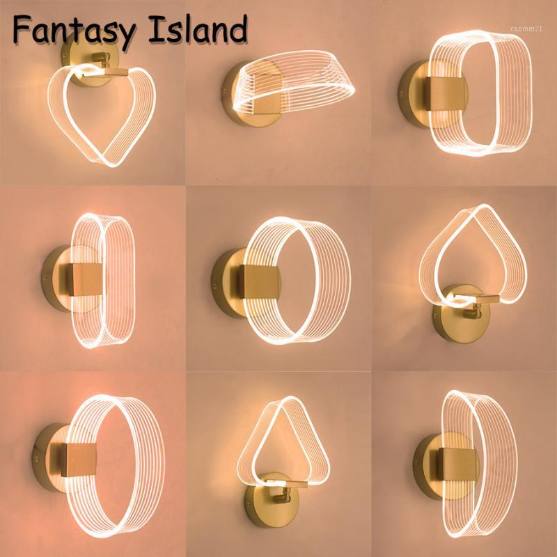 

LED Light Modern New Wall Lamp Acrylic 8W AC90-260V geometry luxury Indoor Bathroom Bedroom Living Room Hallway Art Decoration1