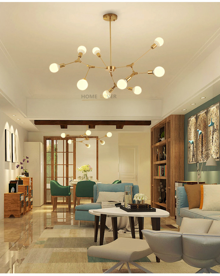 

Modern iron chandeliers long drop chandelier Rose Gold Black Color E27 Bulb bar Kitchen Island Dining table Lights