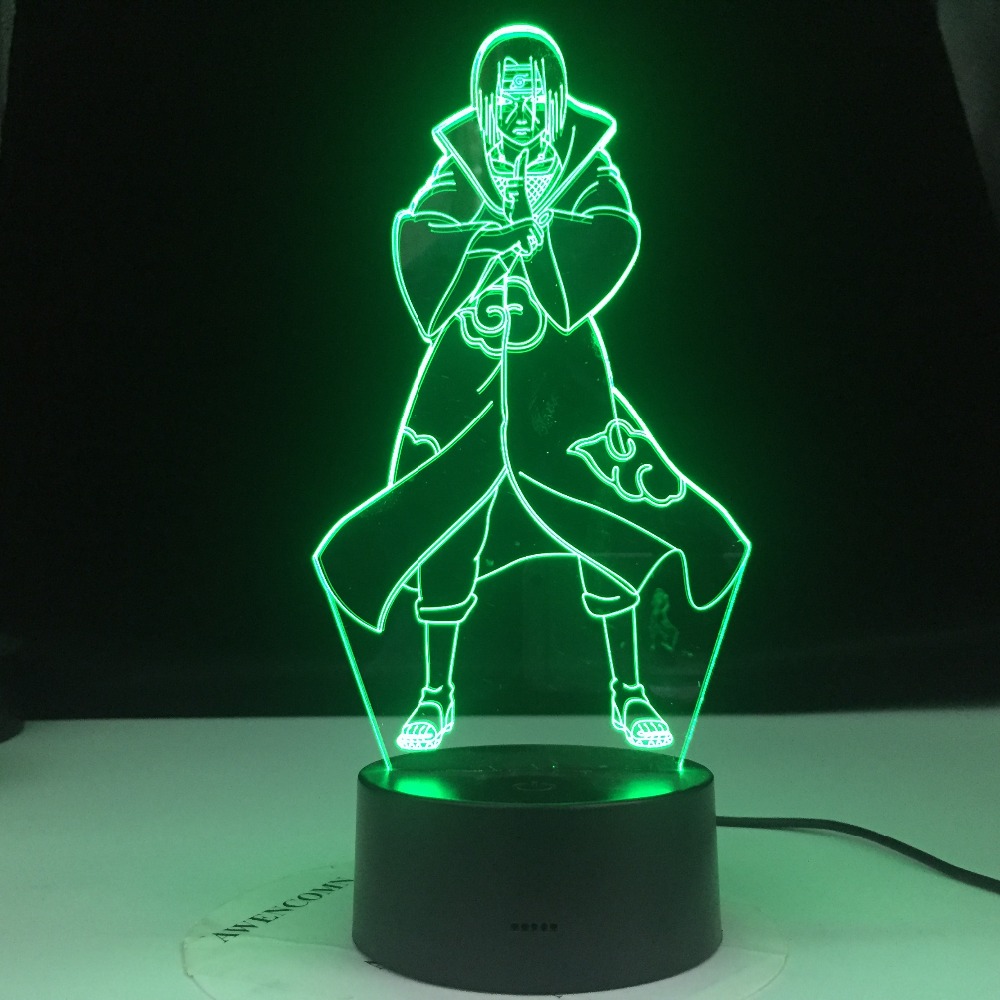 

Naruto 3D Illusion Lamp Itachi Uchiha Figure Touch Sensor Nightlight for Kids Bedroom Decor Cool Gift for Child Led Night Light