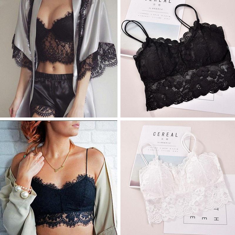 

Hot Sale Fashion Ladies Sleeveless Suspenders Lace Lace Hollow Bra Tube Top Summer Tops Girls Underwear Pajamas Black White