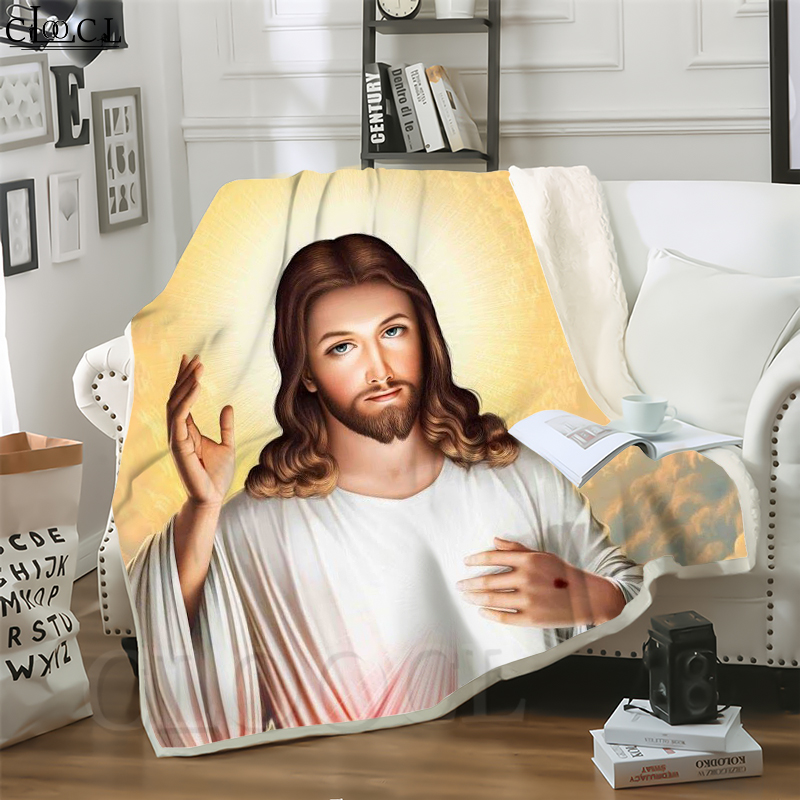 

CLOOCL Catholic Jesus Son of God 3D Print Hip-hop Style Air Conditioning Blanket Sofa Teens Bedding Throw Blankets Plush Quilt
