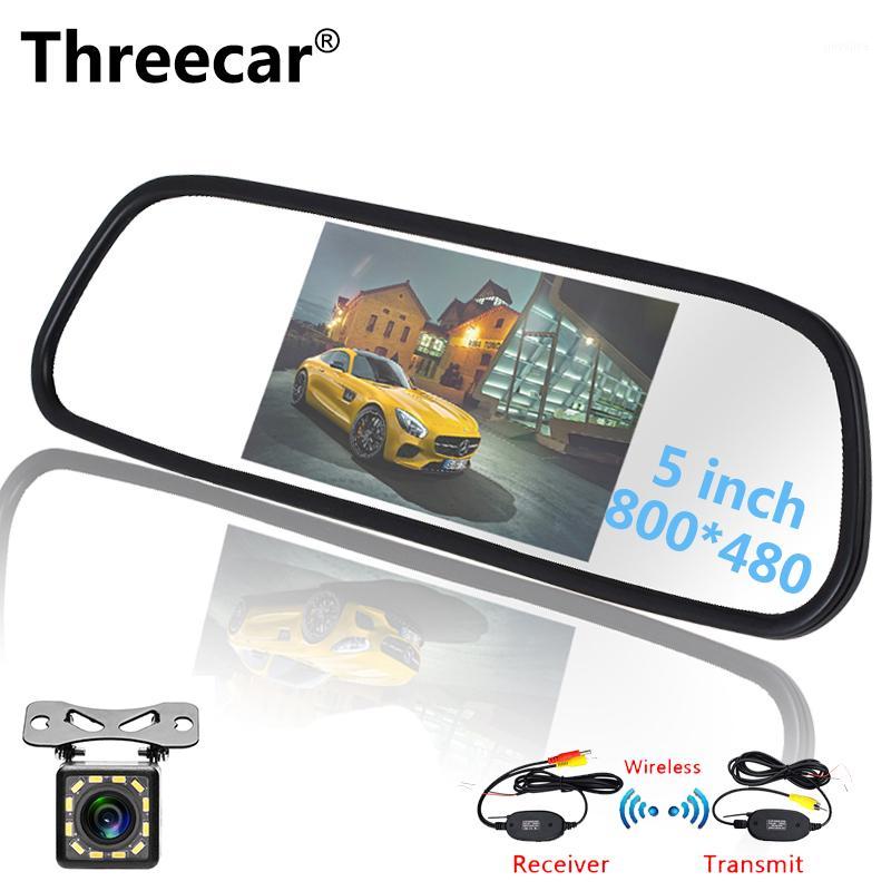 

Threecar Wireless 5" Car Rear Rearview Mirror Monitor Camera CCD Video Auto Parking Assistance LED Night Vision Reversing Camera1