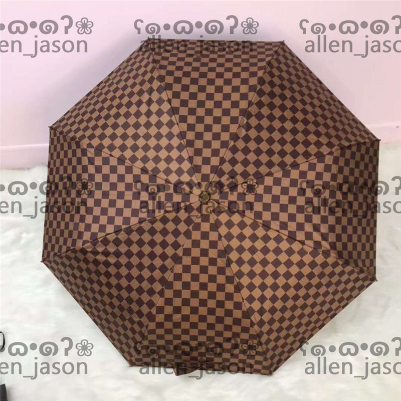 

Old Plaid Umbrellas Hipster Automatic Designer Luxury Umbrellas High Quality Outdoor Travel Multifunction Windproof Sun Umbrellas, As pic;with box