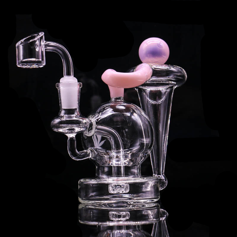 

2021 Recycler Dab Rigs 5.7" colors Glass Dab Rig Water Glass Bongs Oil Rigs hot sell Bubbler Bong