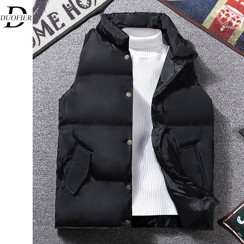 

Men Vest Jackets Cotton Padded Winter Jacket Coat 2020 New Mens Warm Outwear Solid Color Zipper Thick Sleeveless Coats Men Parka, Mj01 white