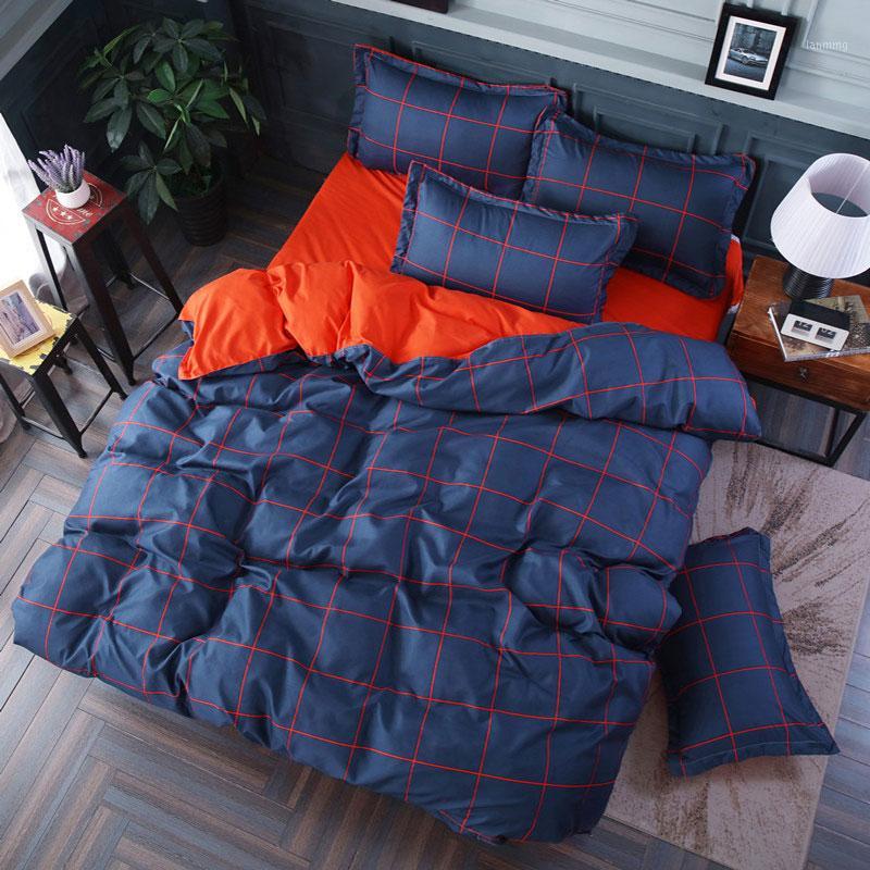 

Geometric Plaid Printed 4pcs Girl Boy Kid Bed Cover Set Duvet Cover Adult Child Bed Sheet Pillowcase Comforter Bedding Set 610211, 2tj-61013-007