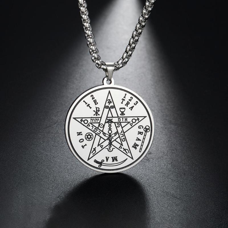 

My Shape Tetragrammaton Pentacle Pentagram Pendant Charm Men Necklace Stainless Steel Wiccan Talisman Pagen Amulet Jewelry Gift