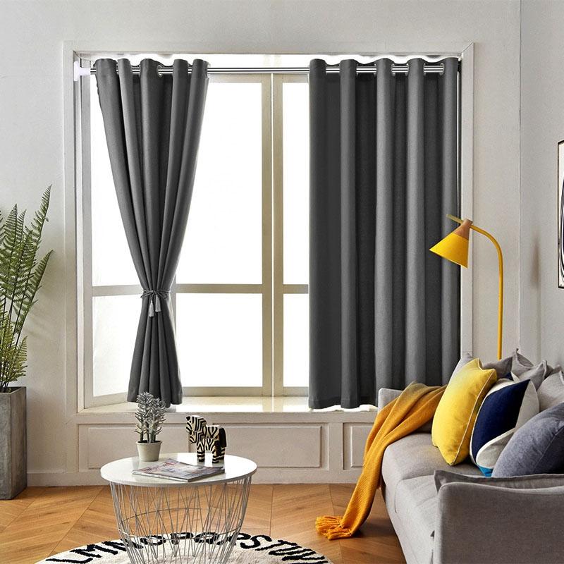 

Blackout Short Curtains for Kitchen Window Treatments for Living Room Bedroom Small Curtains Solid Color Home Decoration Drapes, Purple